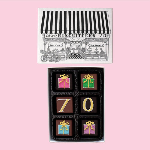 70th Birthday Milestone Little Box Of Chocolates - Biscuiteers