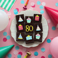 80th Birthday Milestone Brownies - Biscuiteers