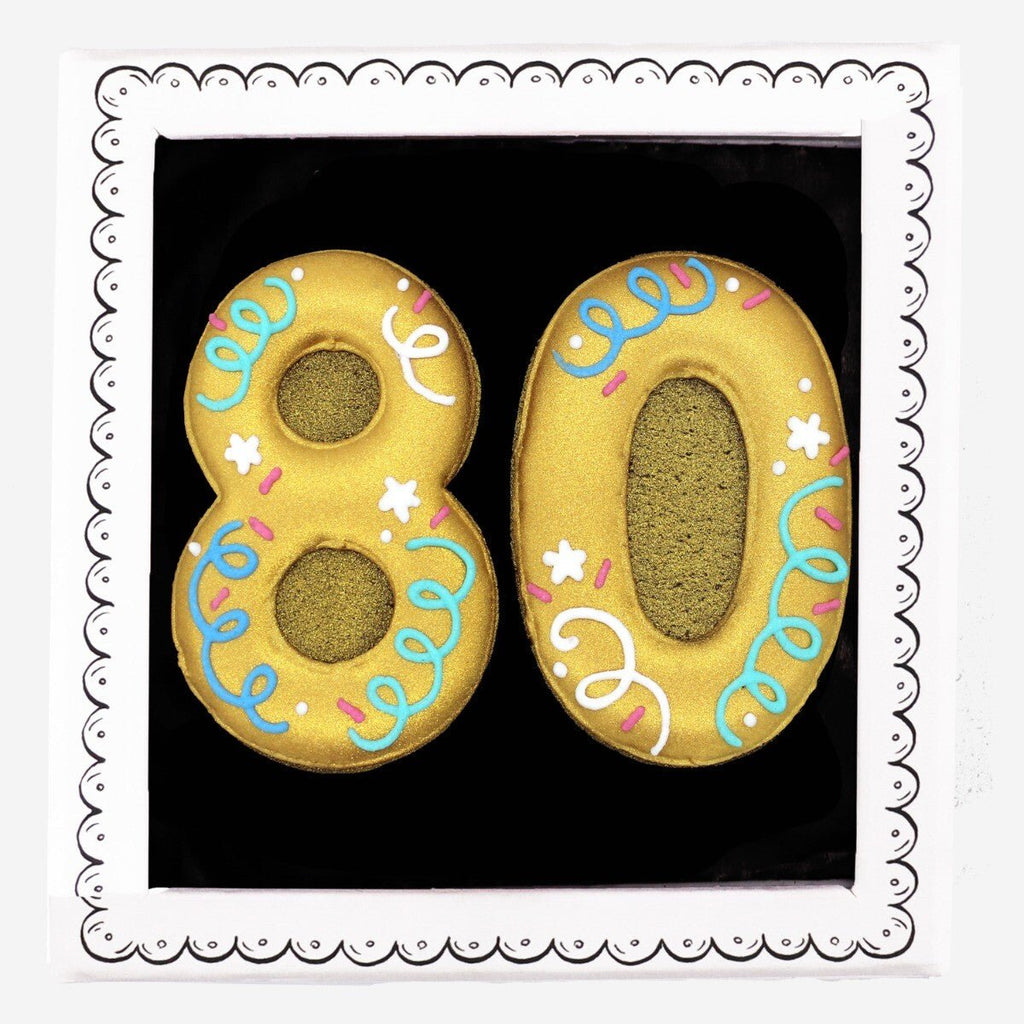 80th Birthday Milestone Letterbox Biscuit - Biscuiteers
