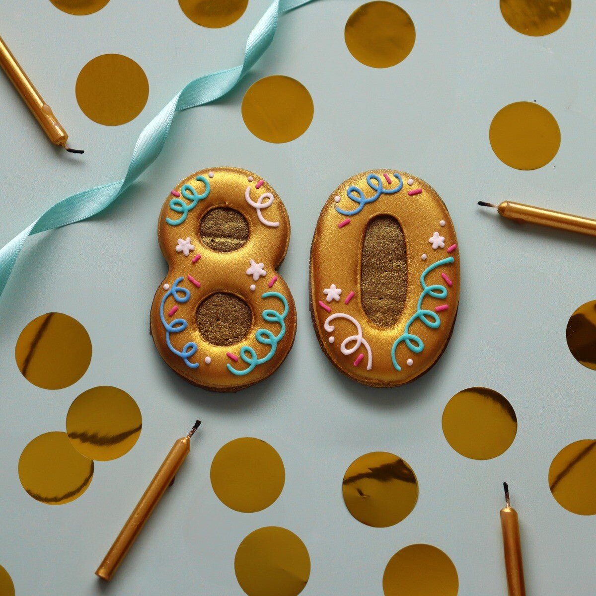 80th Birthday Milestone Letterbox Biscuit - Biscuiteers