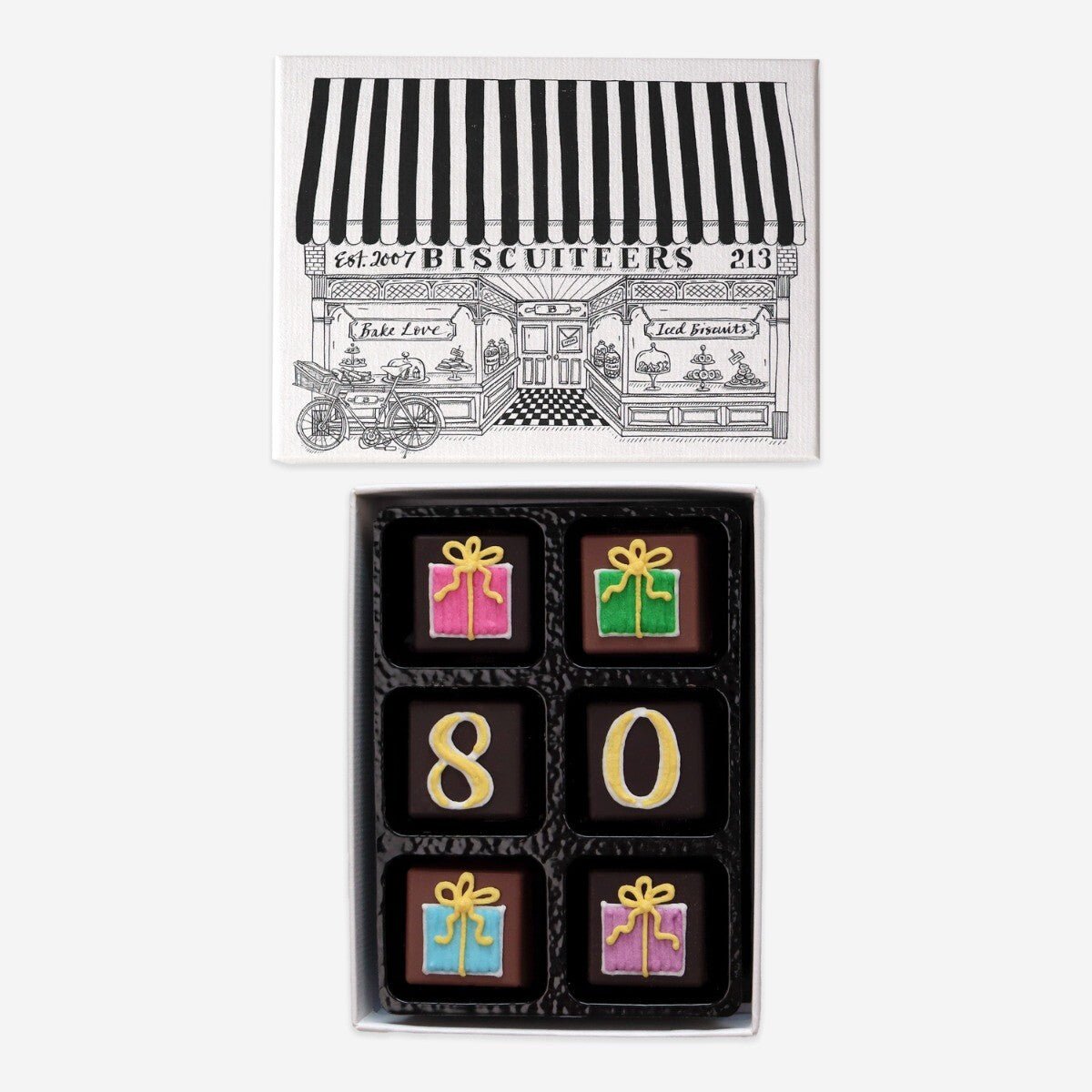 80th Birthday Milestone Little Box Of Chocolates - Biscuiteers