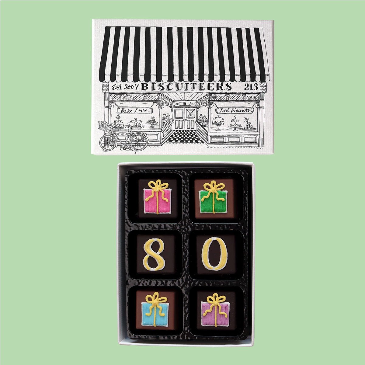 80th Birthday Milestone Little Box Of Chocolates - Biscuiteers