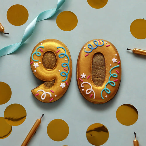 90th Birthday Milestone Letterbox Biscuit - Biscuiteers