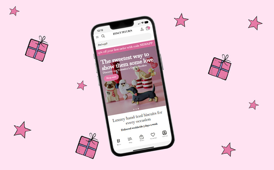 15% off your first Biscuiteers app order