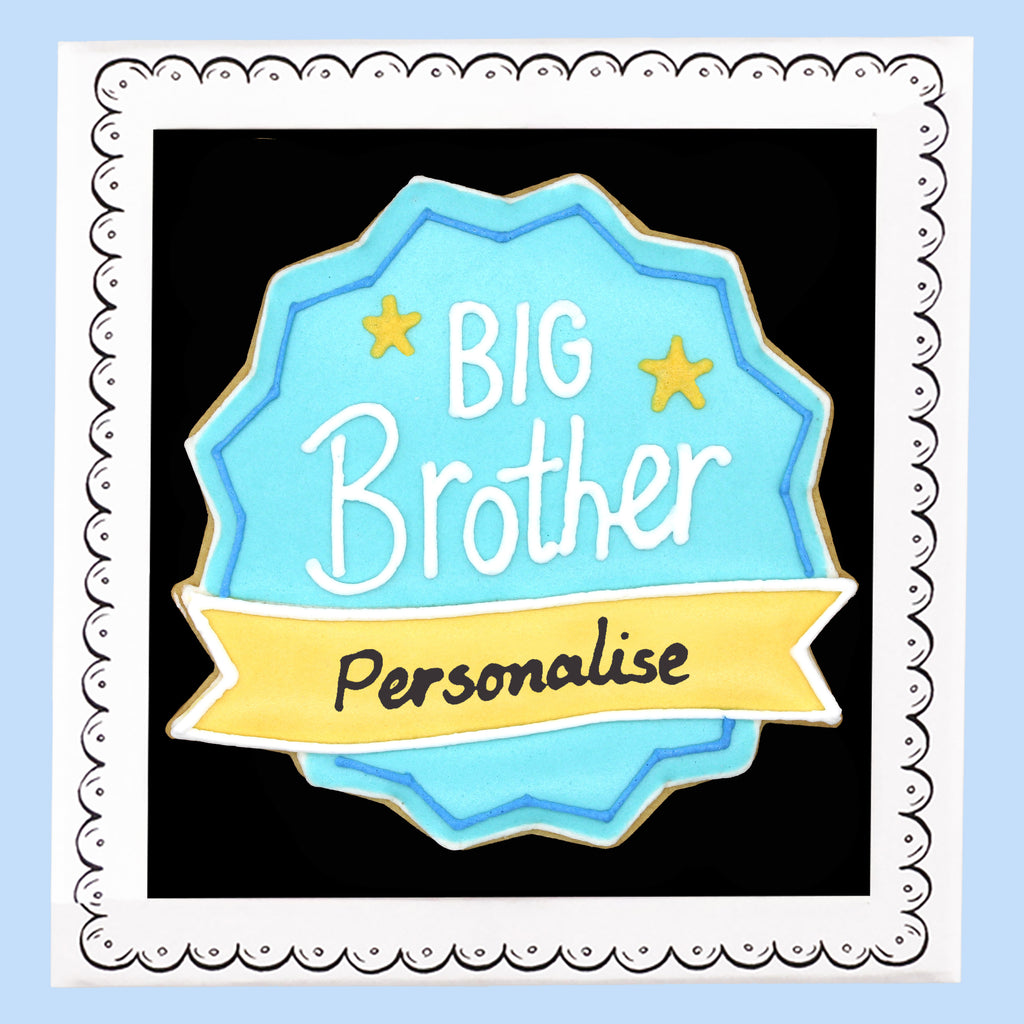 Personalised Big Brother Badge Letterbox Biscuit