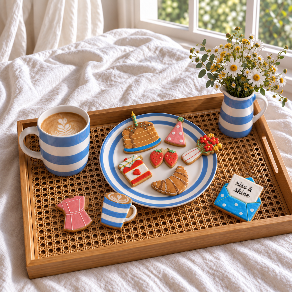Birthday Breakfast in Bed Biscuit Tin