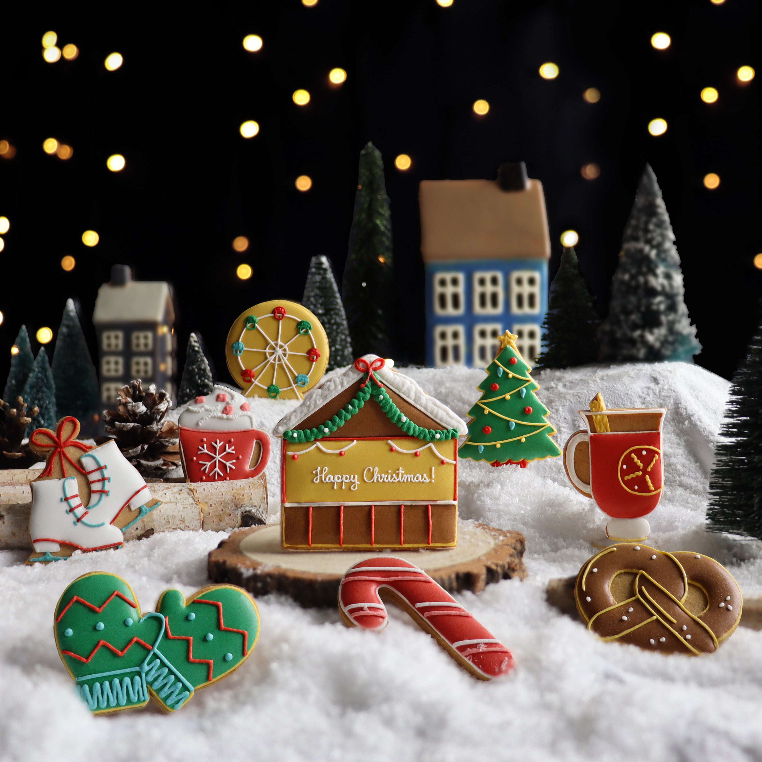 Personalised Christmas Market Biscuit Tin