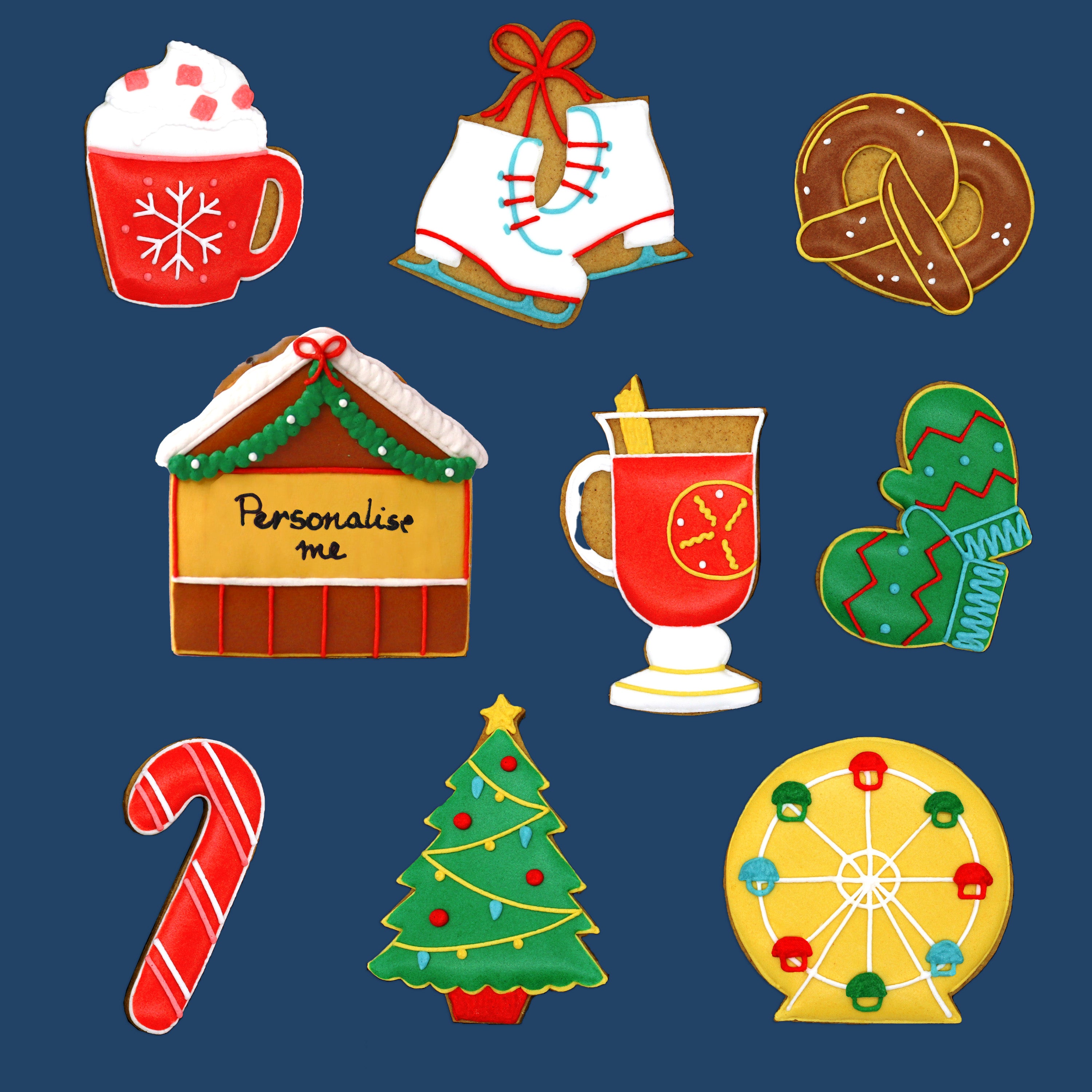 Personalised Christmas Market Biscuit Tin