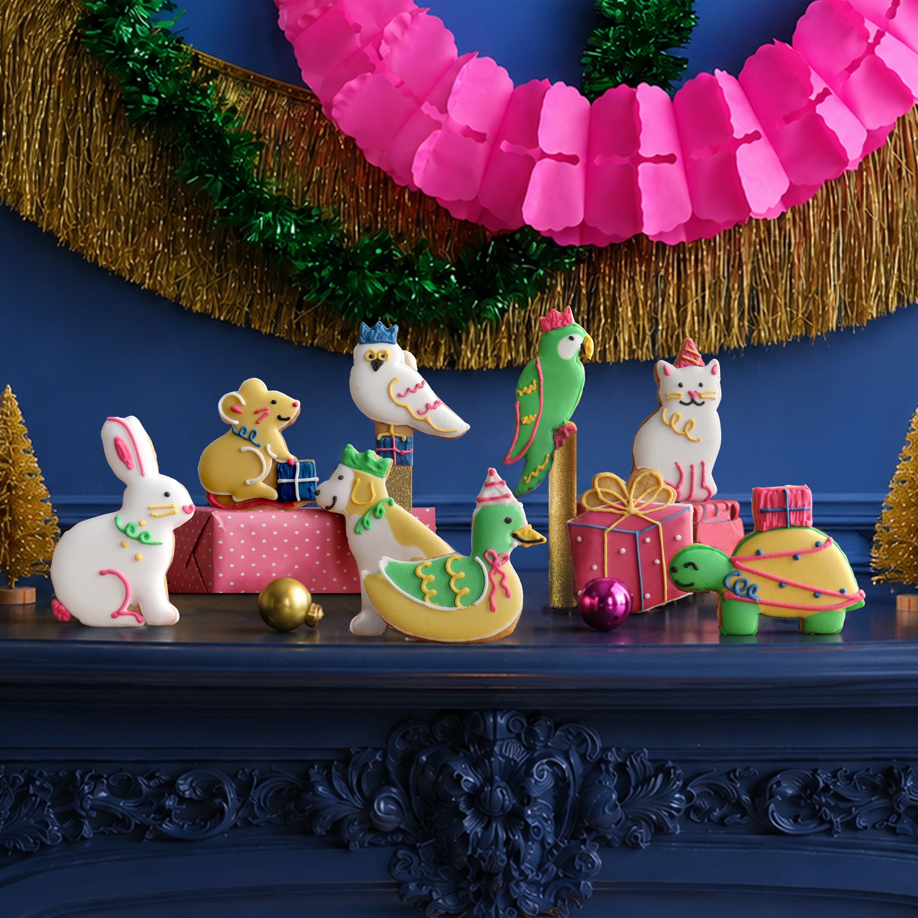 Christmas Party Animals Biscuit Tin