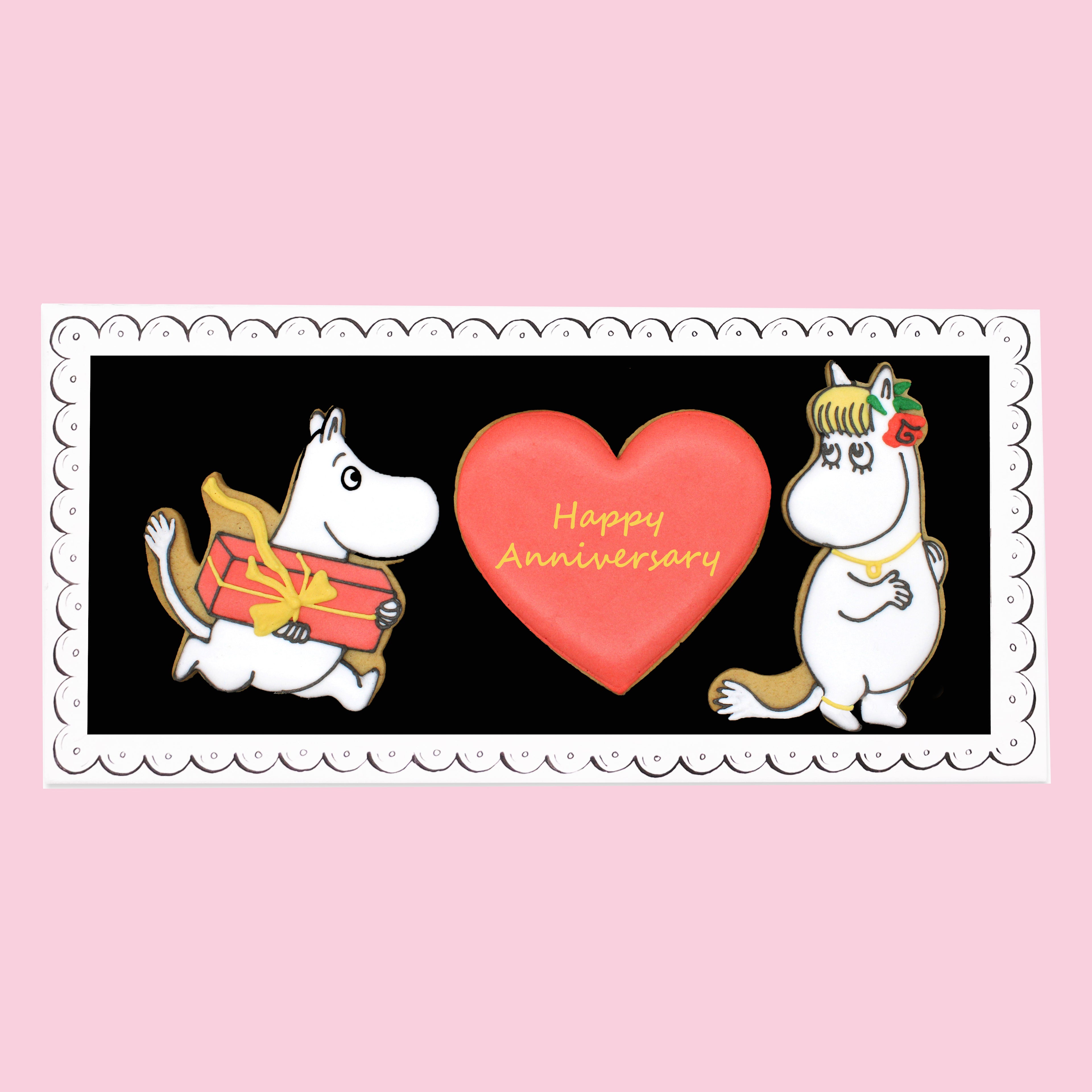 Personalised Moomintroll & Snorkmaiden Anniversary Letterbox Biscuits