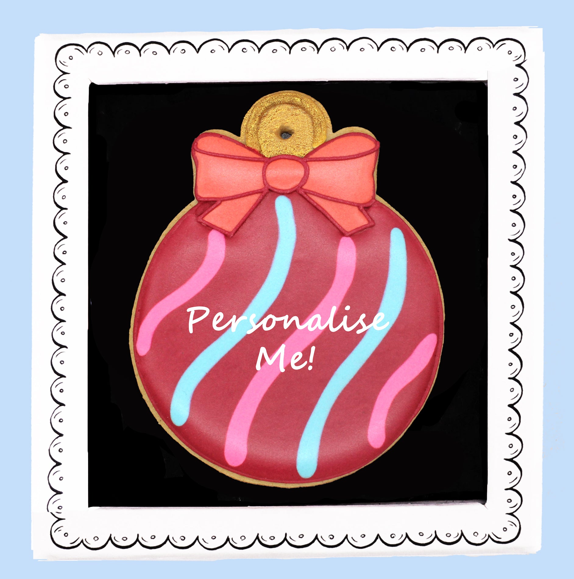 Personalised Christmas Bauble Letterbox Biscuit