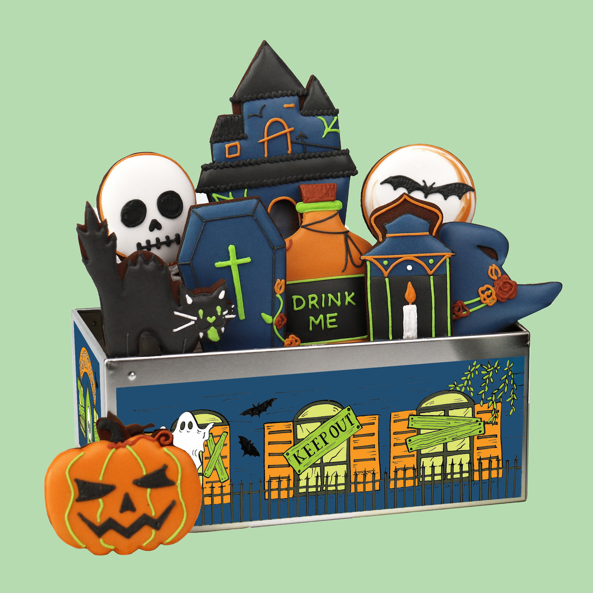 Haunted House Biscuit Tin
