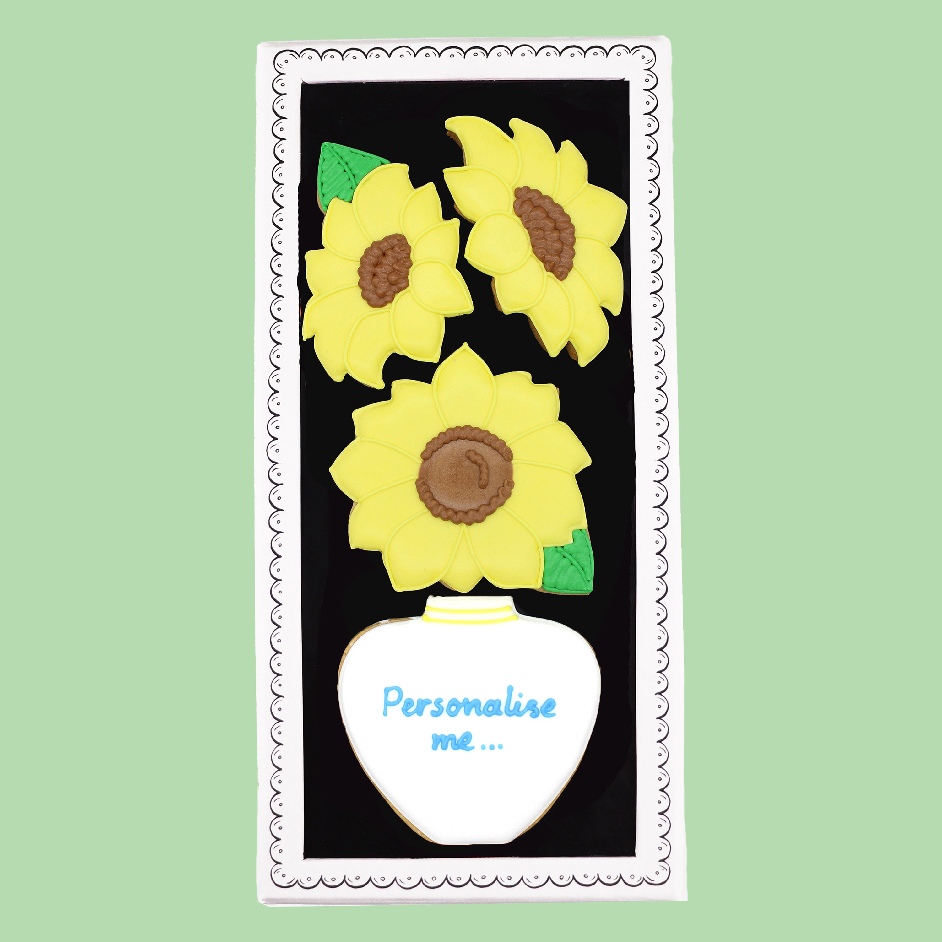 Vase Of Sunflowers Letterbox Biscuits