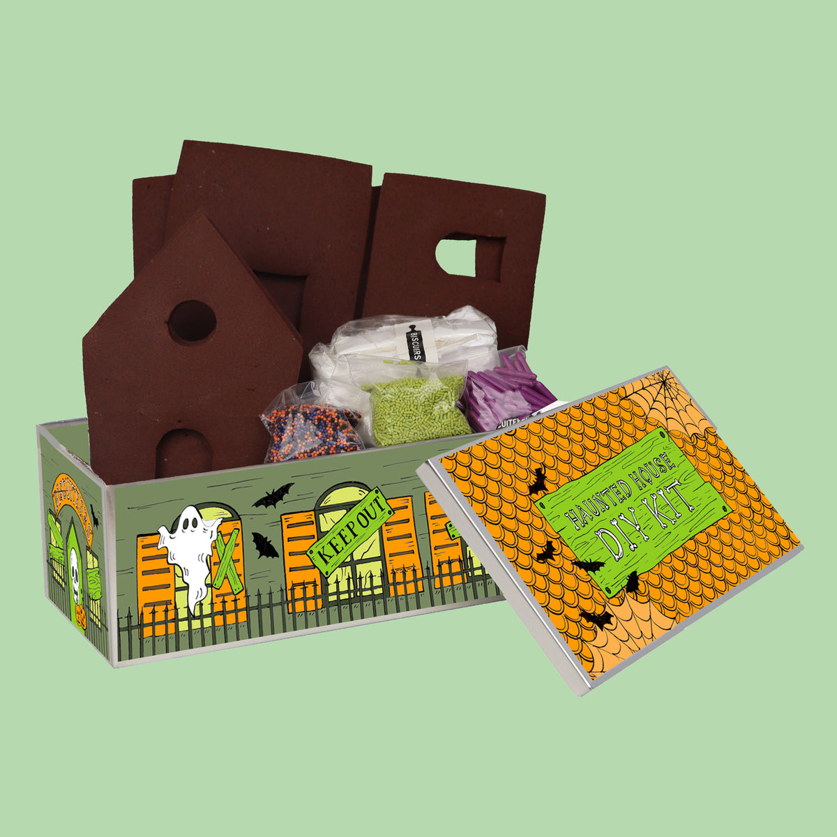 DIY Haunted House Biscuit Tin