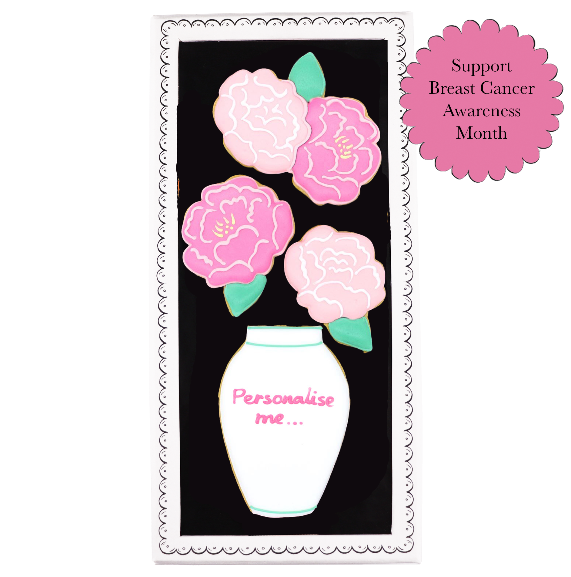 Vase Of Peonies Letterbox Biscuits