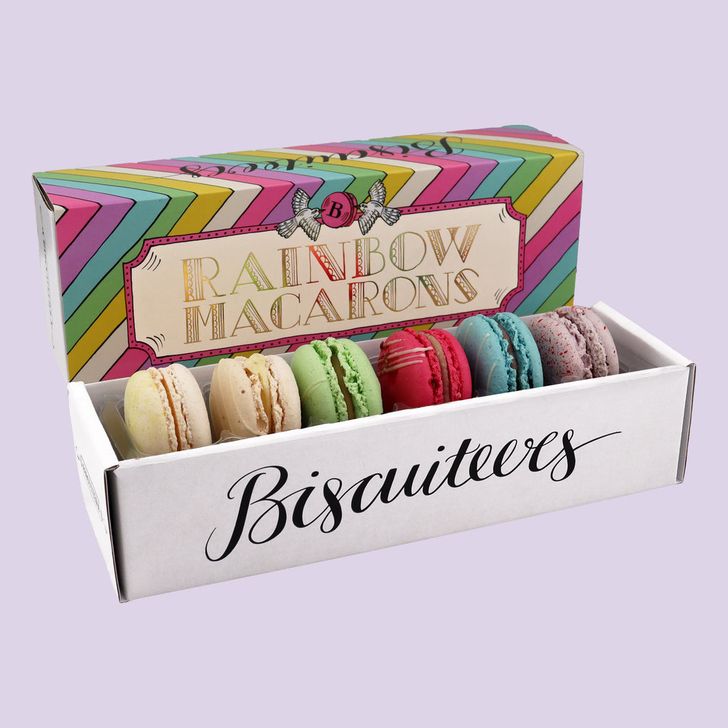 Rainbow Macarons Mini Gift Box - Biscuiteers