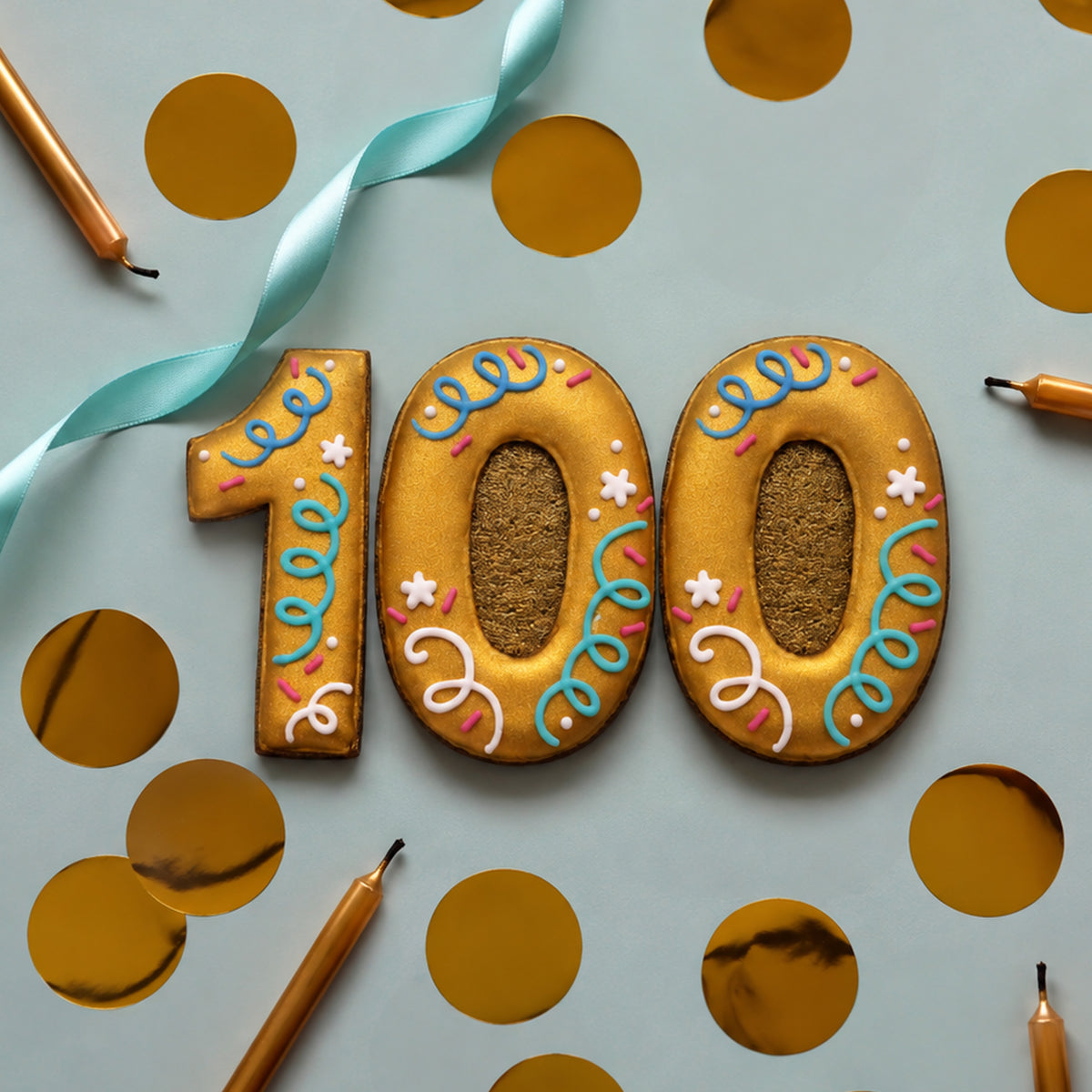 100th Birthday Milestone Letterbox Biscuit