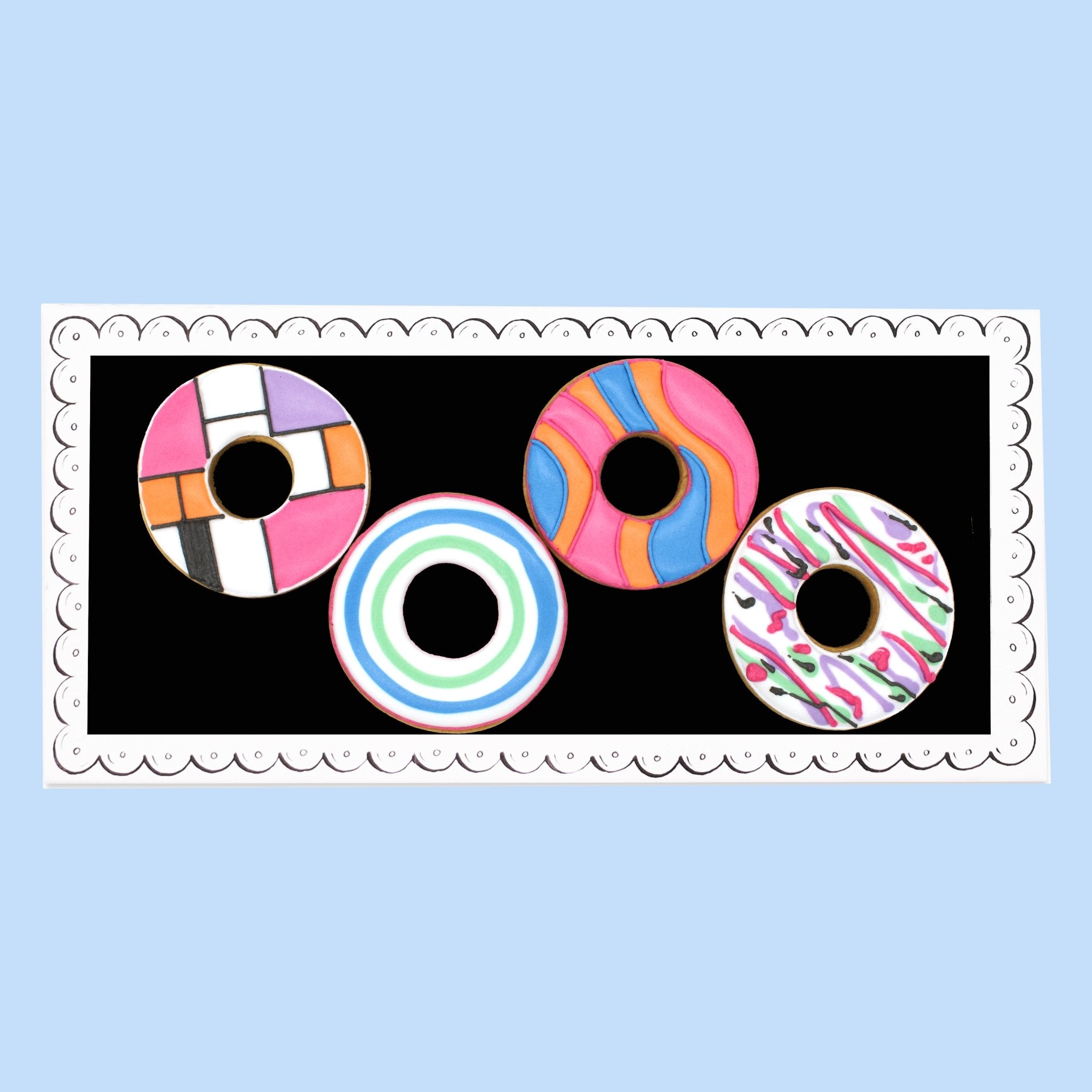 Arty Party Rings by Biscuiteers in celebration of National Biscuit Day - cutout.