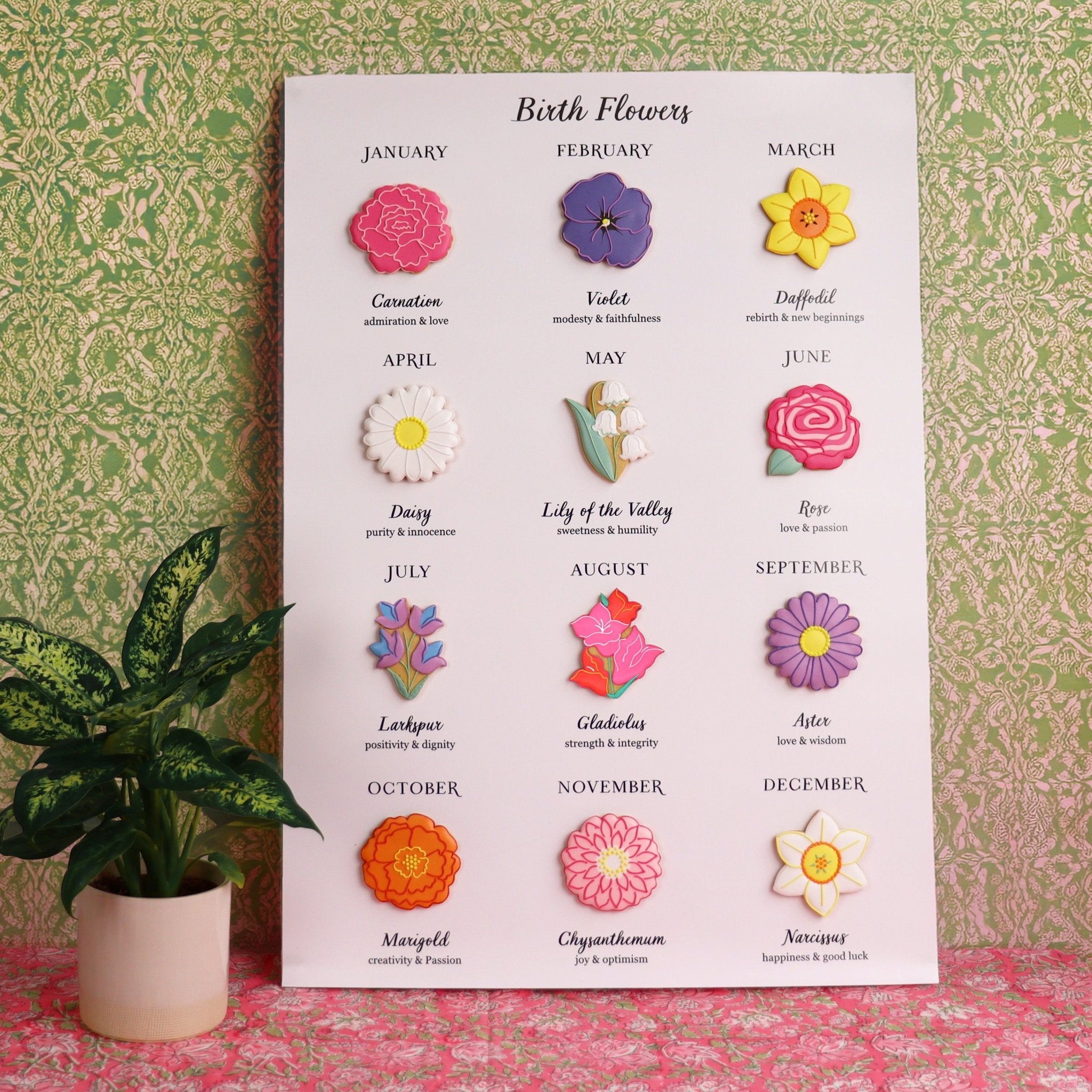 Aster September Birth Flower Letterbox Biscuit - Biscuiteers