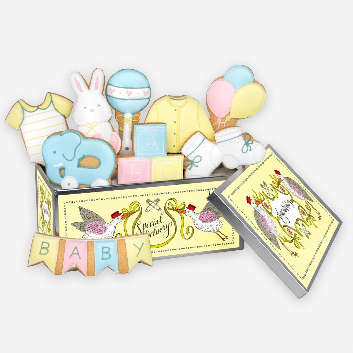 Baby Shower Biscuit Tin - Biscuiteers