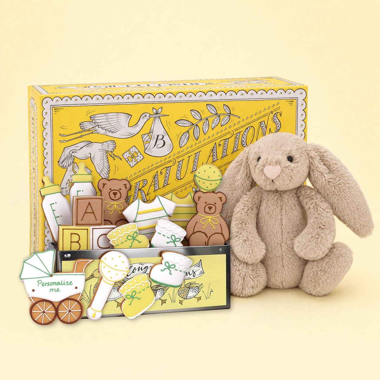 Baby Shower & Bunny Biscuit Gift Box - Biscuiteers