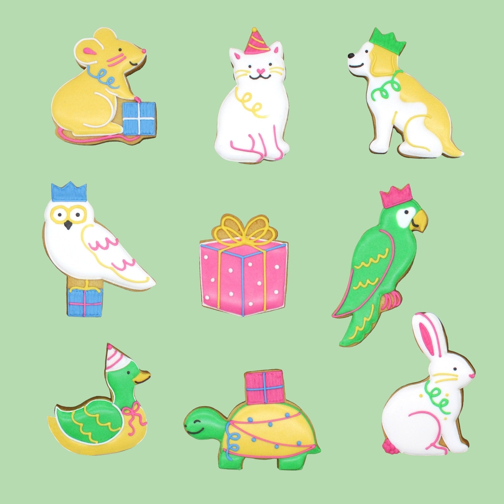 Birthday Party Animals Biscuit Tin - Biscuiteers