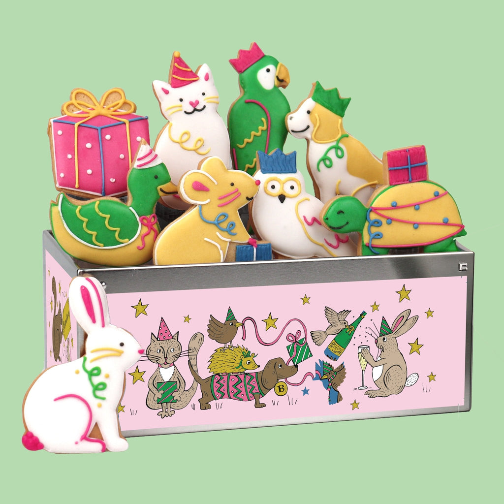 Birthday Party Animals Biscuit Tin - Biscuiteers