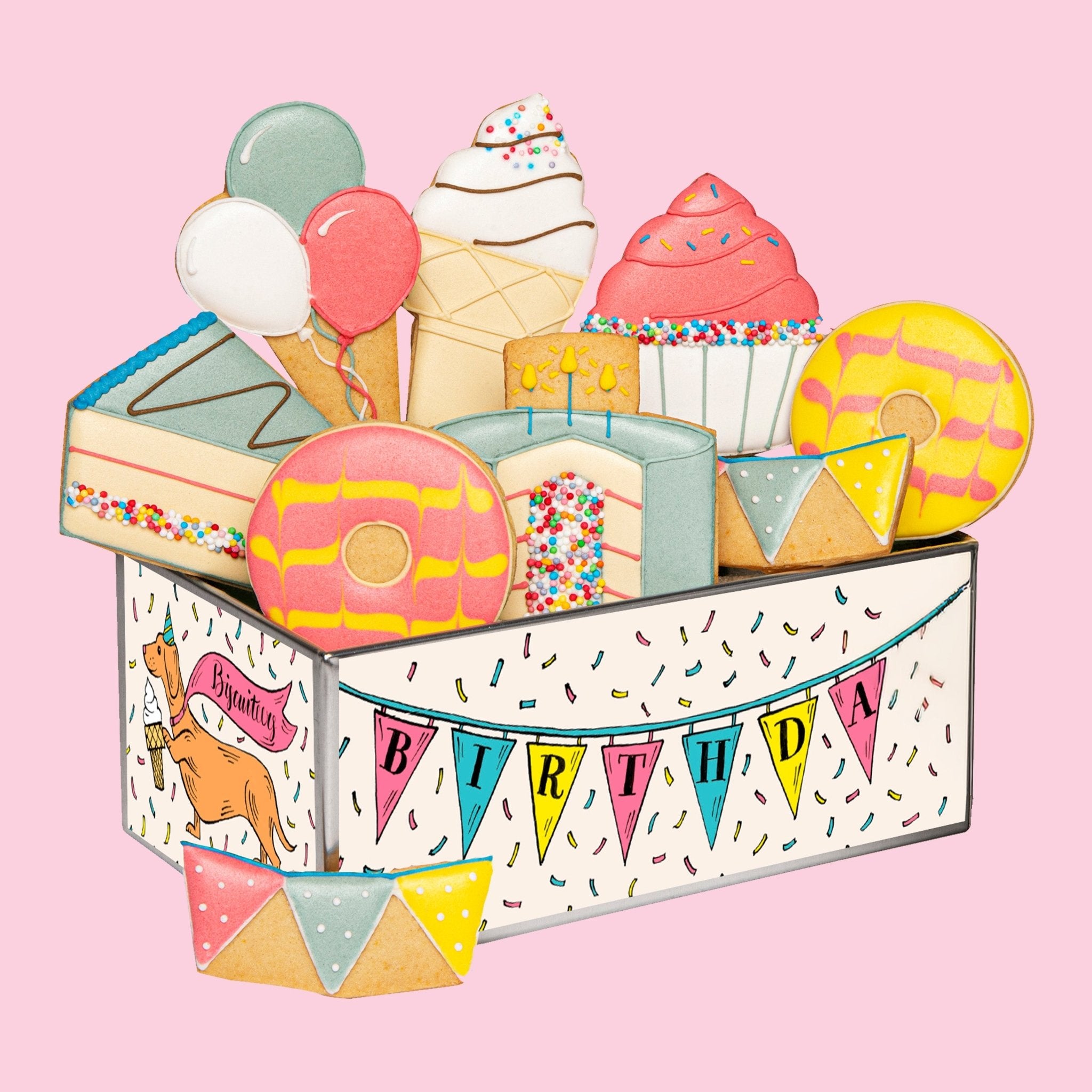Birthday Treats Biscuit Tin - Biscuiteers