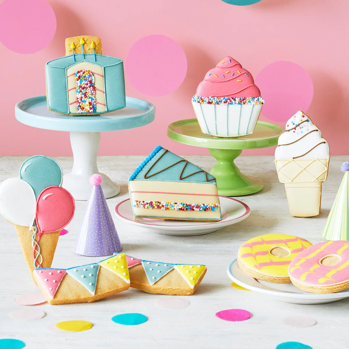 Birthday Treats Macaron Gift Box - Biscuiteers