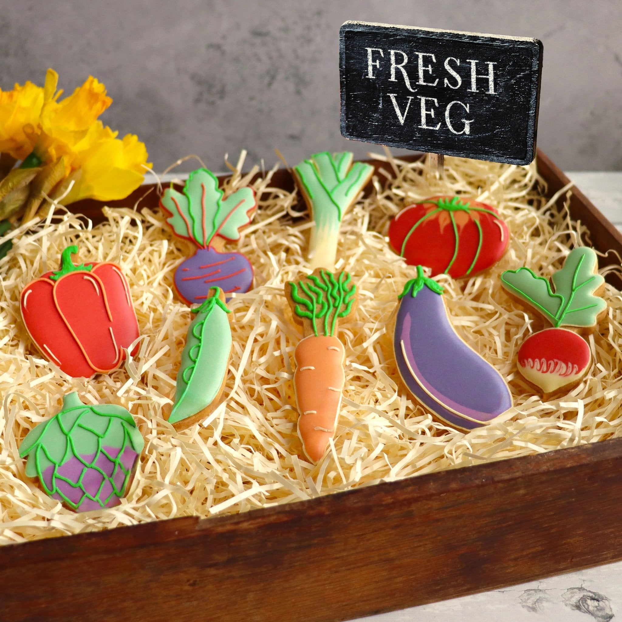 Biscuiteers Veg Box Biscuit Tin - Biscuiteers