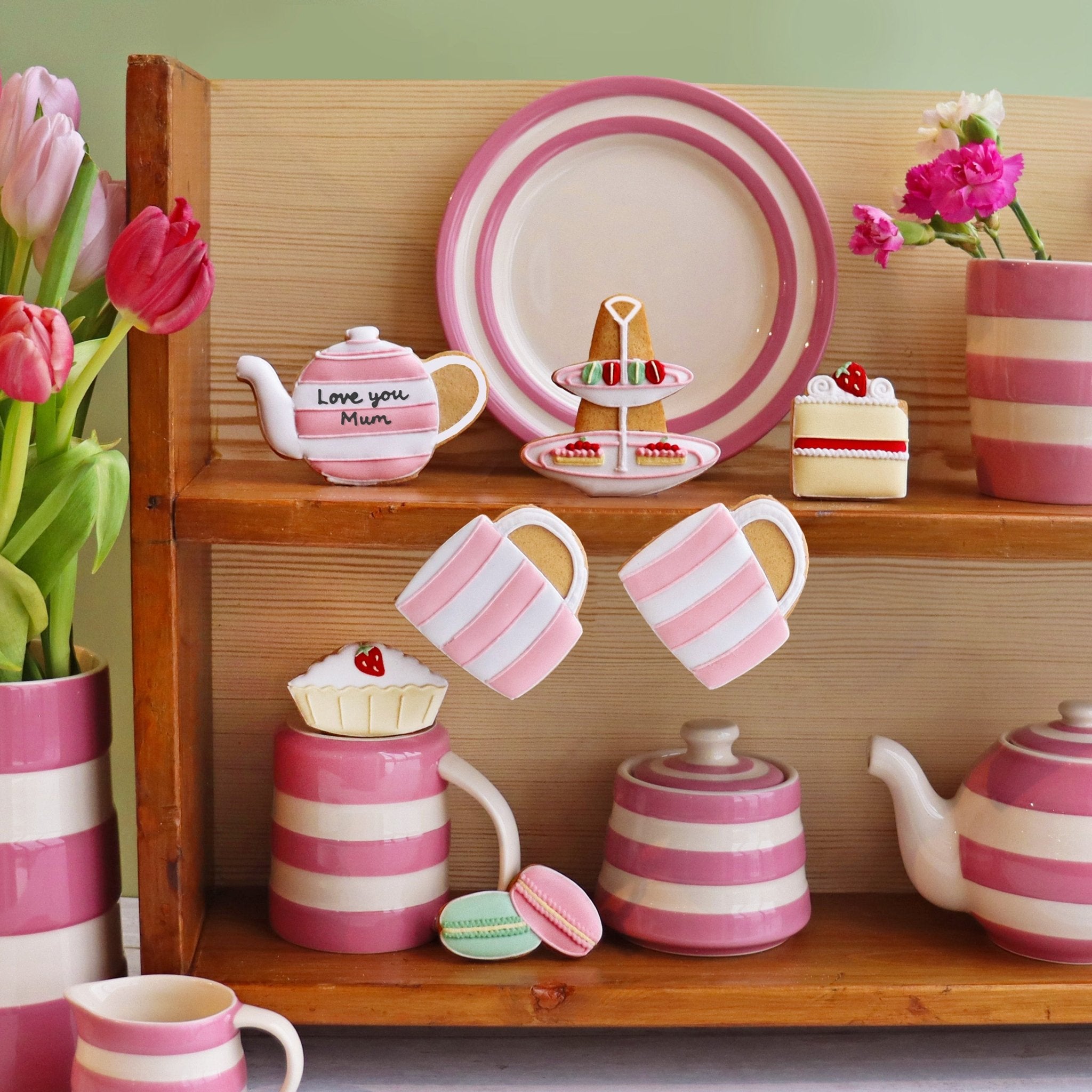 Biscuiteers x Cornishware Time for Tea Biscuit Tin - Biscuiteers