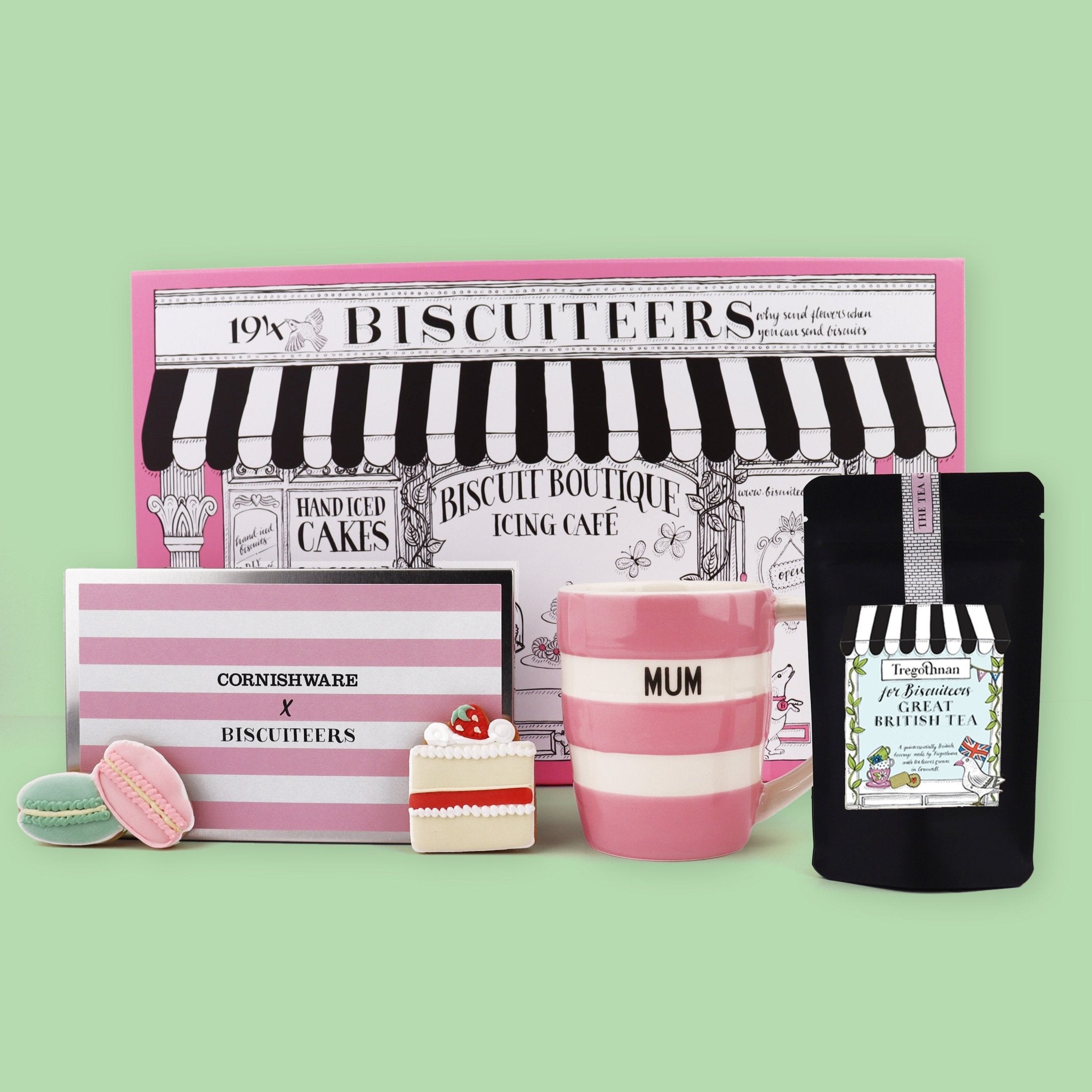 Biscuiteers x Cornishware Time for Tea Hamper - Biscuiteers