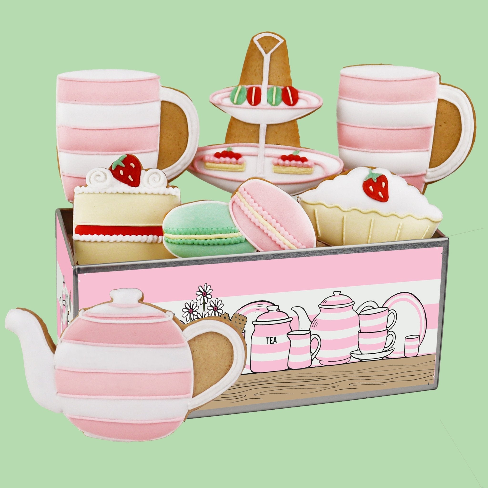 Biscuiteers x Cornishware Time for Tea Hamper - Biscuiteers