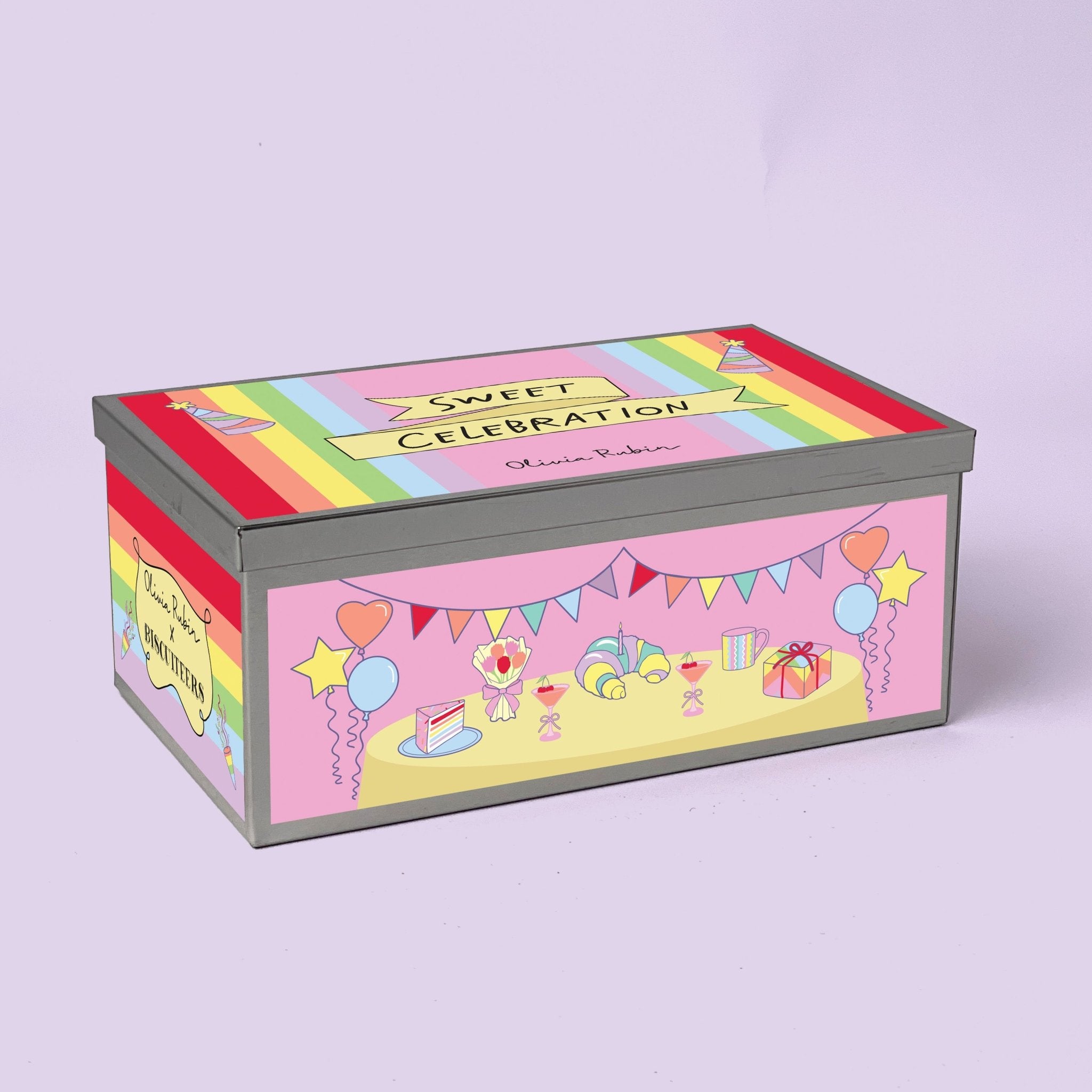 Biscuiteers x Olivia Rubin Sweet Celebration Biscuit Tin - Biscuiteers