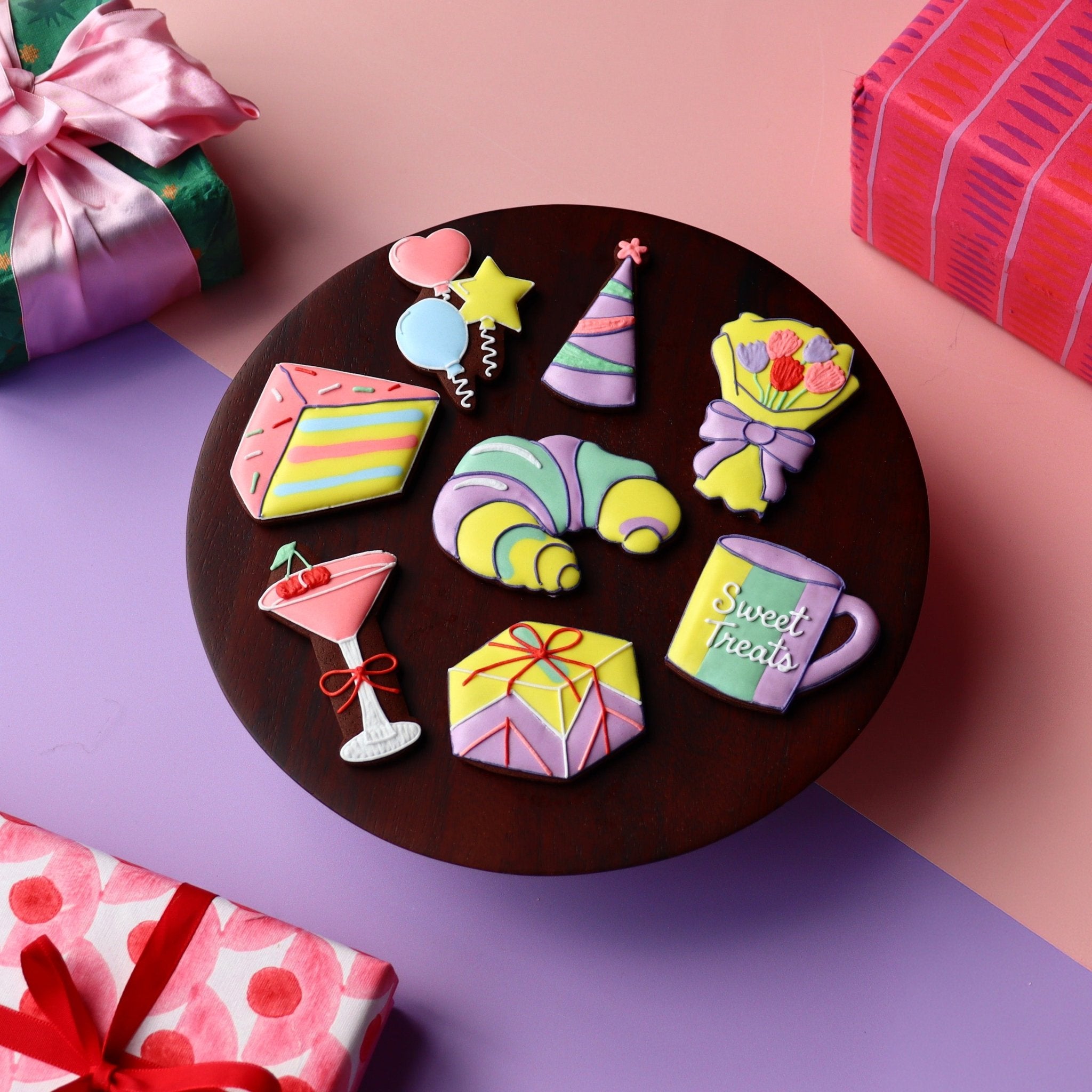 Biscuiteers x Olivia Rubin Sweet Celebration Biscuit Tin - Biscuiteers