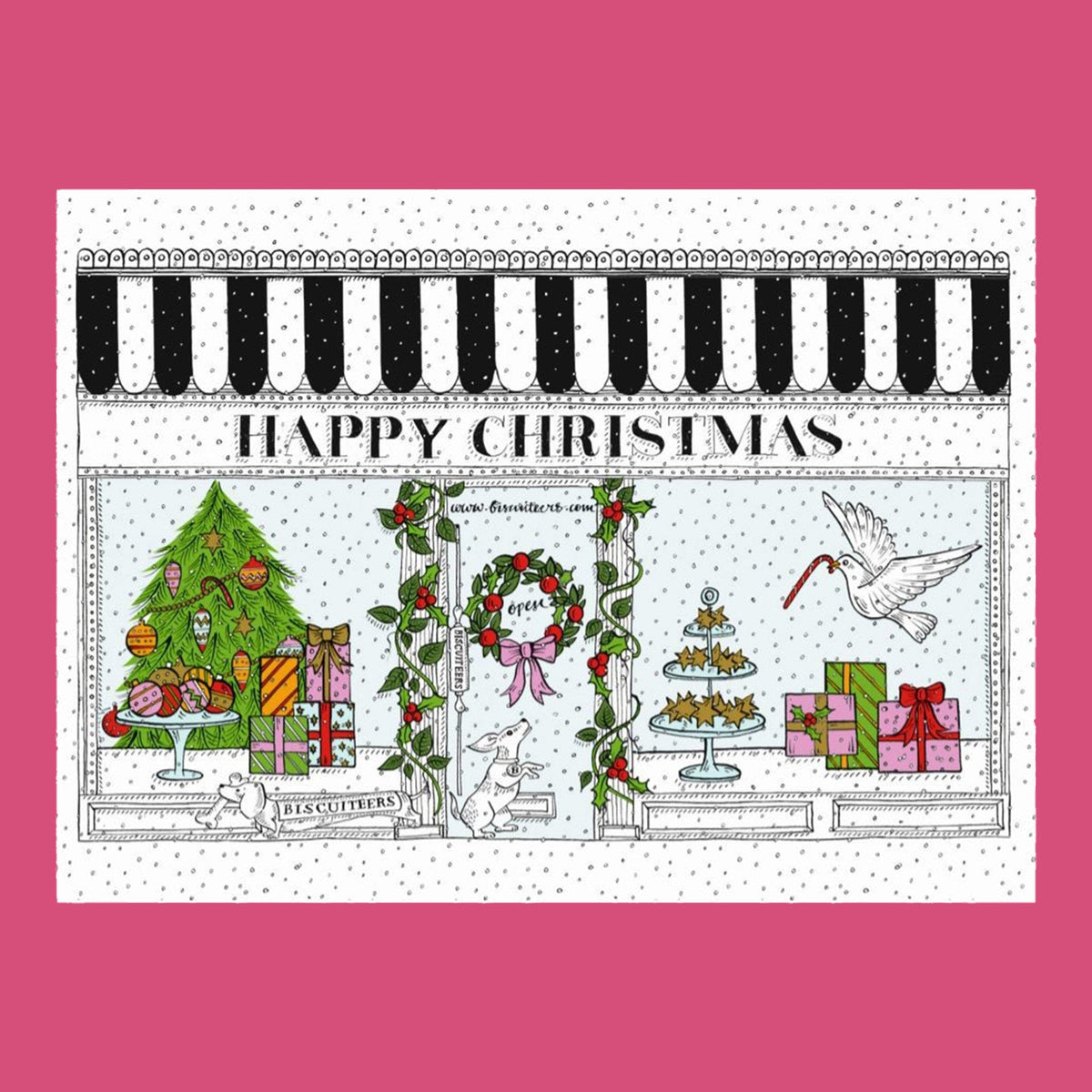 Blank Christmas Gift Card With Envelope - Biscuiteers