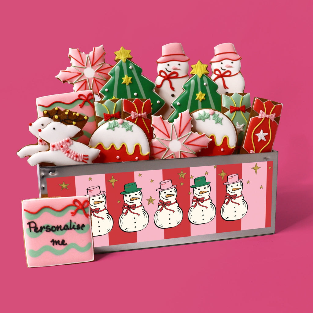 Chocolate Merry & Bright Luxe Biscuit Tin - Biscuiteers