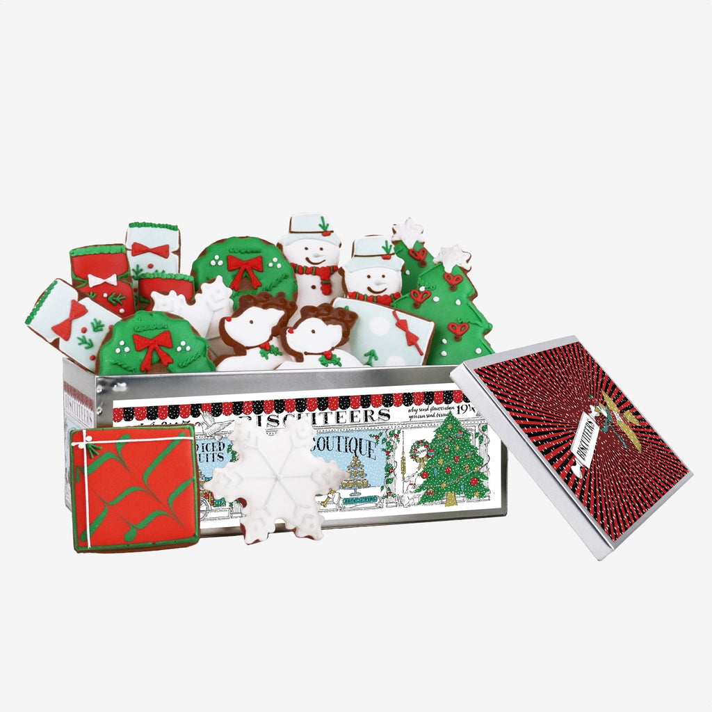 Chocolate Merry & Bright Luxe Biscuit Tin - Biscuiteers