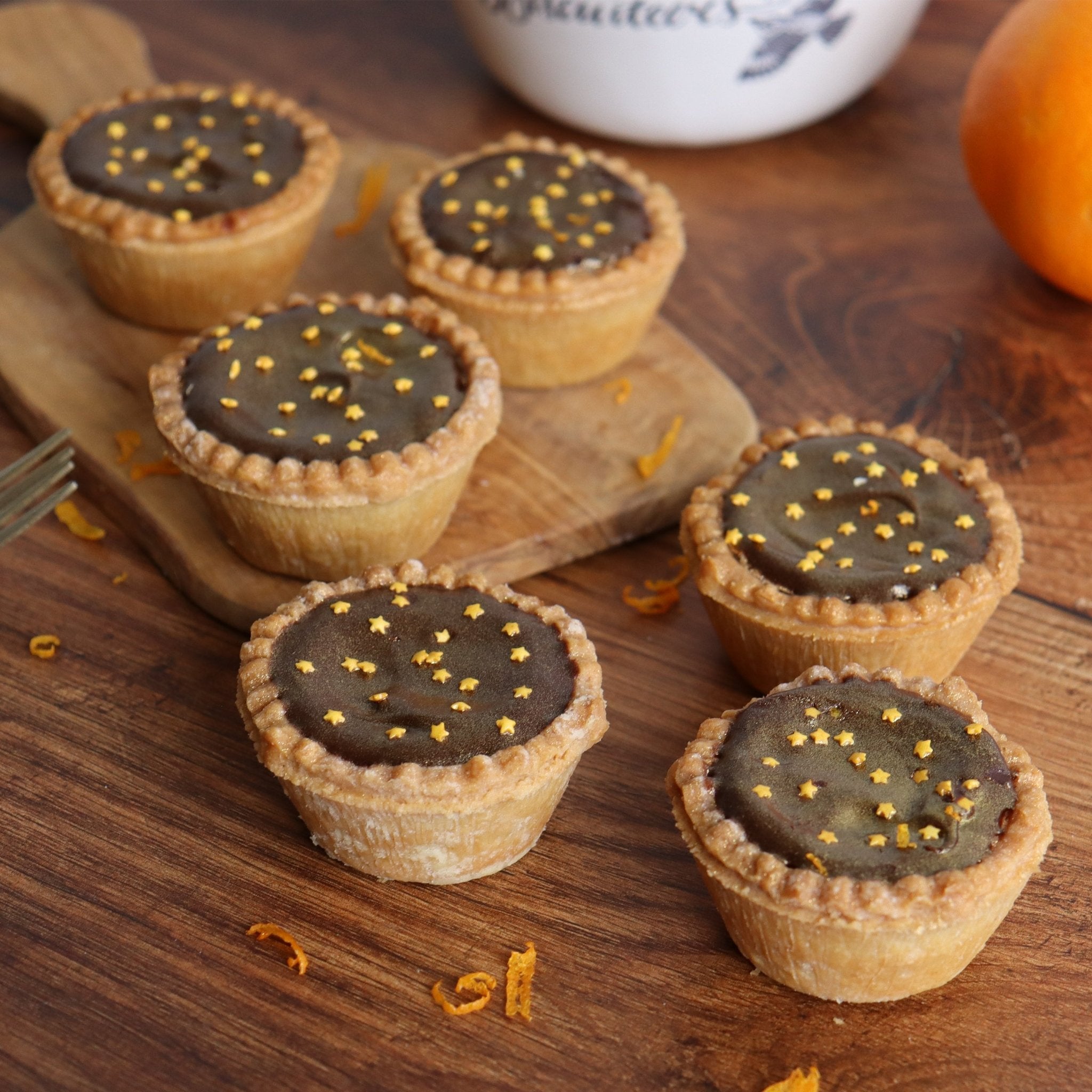 Chocolate Orange Mince Pies - Biscuiteers