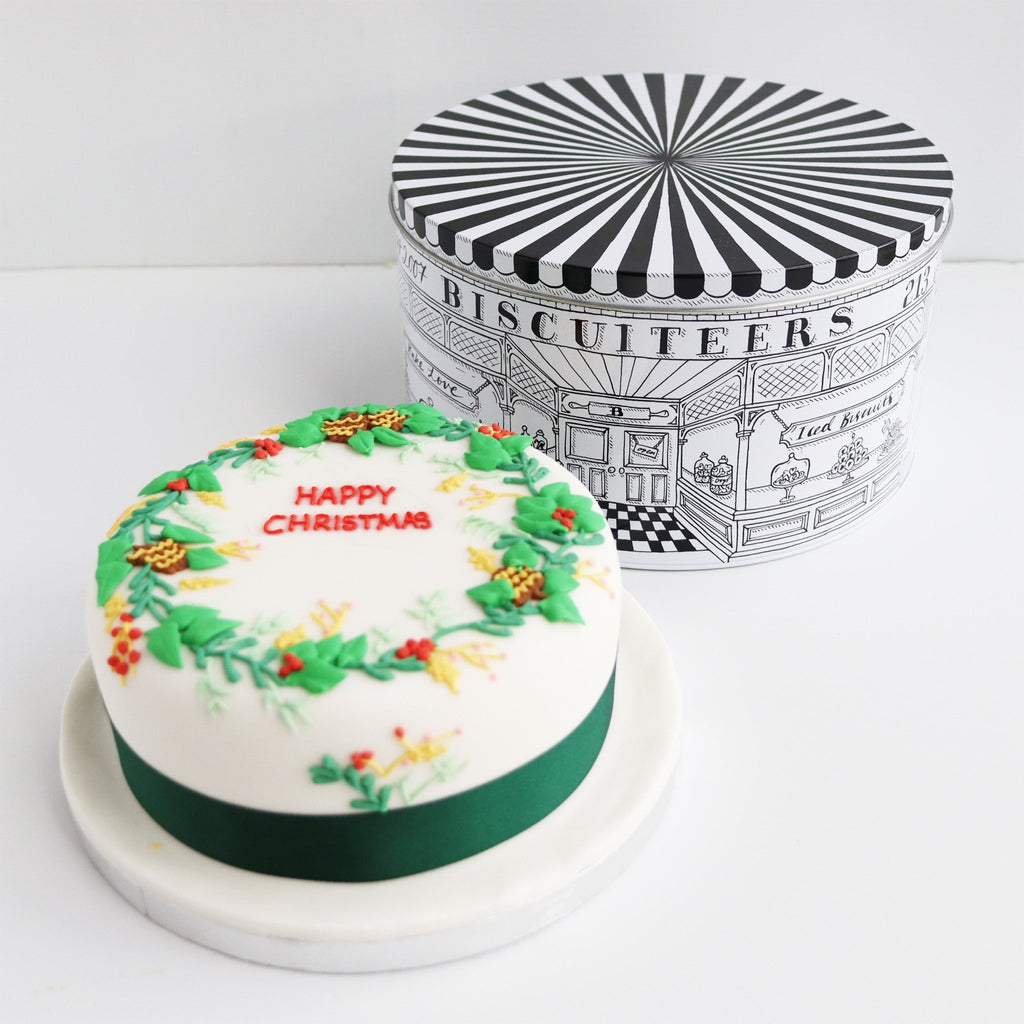 Christmas Cake And Tin Gift Box - Biscuiteers