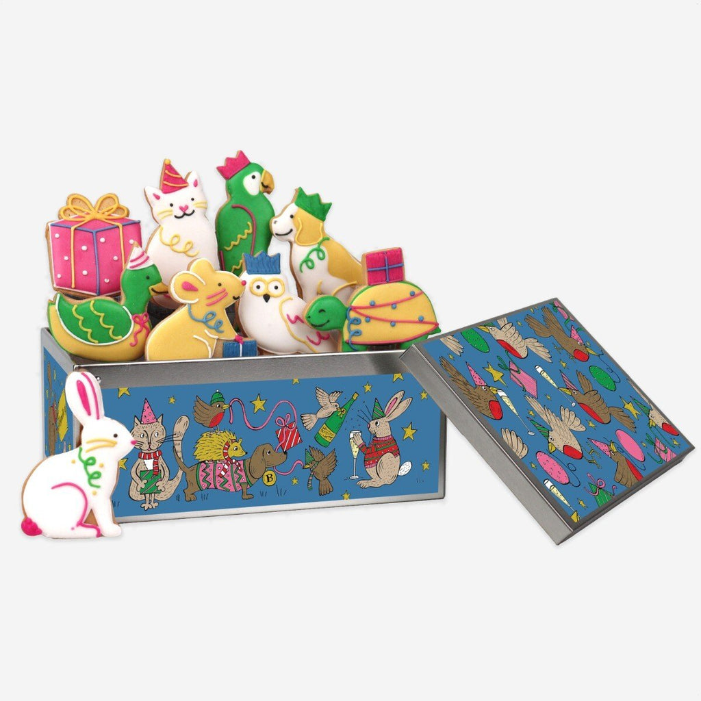 Christmas Party Animals Biscuit Tin - Biscuiteers