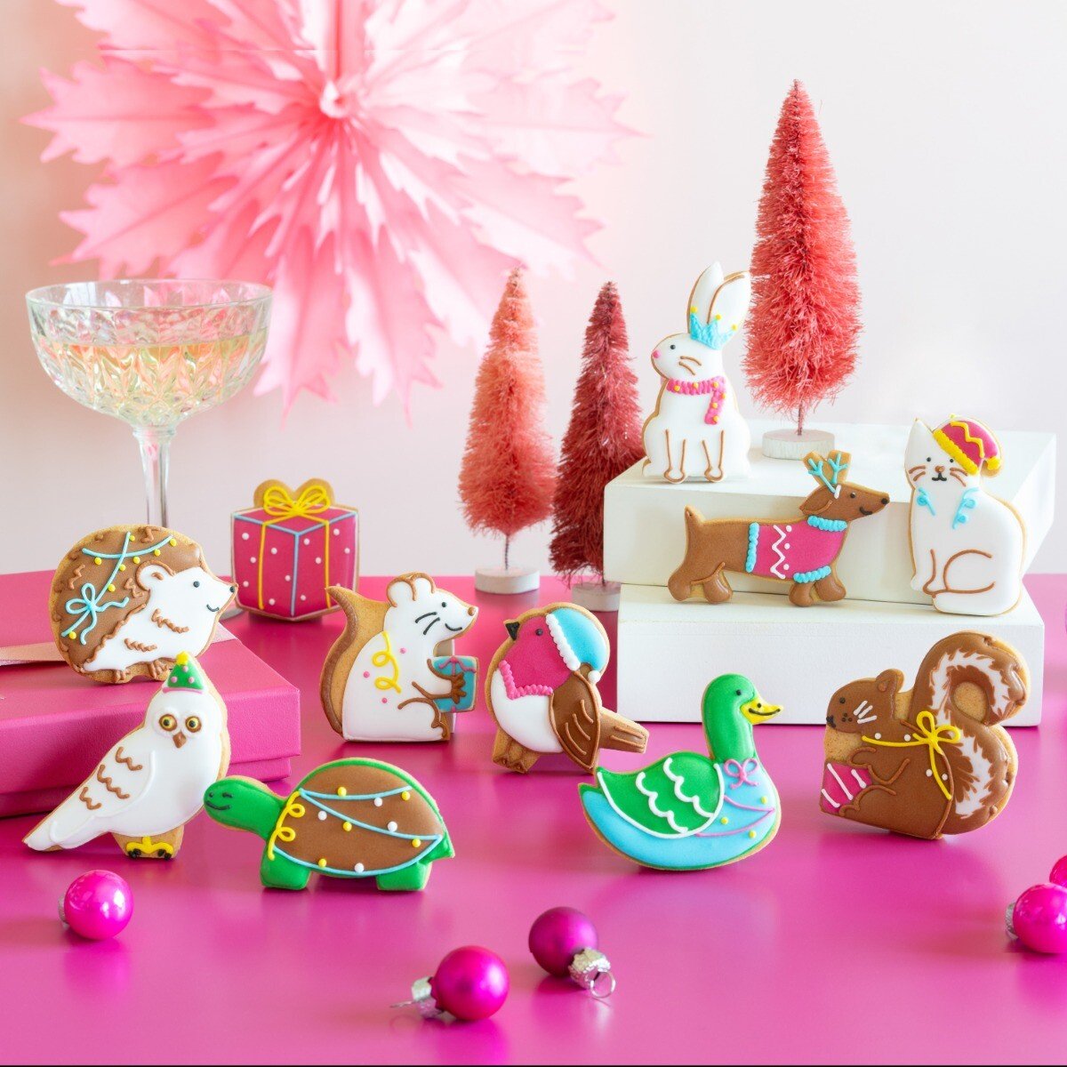 Christmas Party Animals Luxe Biscuit Tin - Biscuiteers