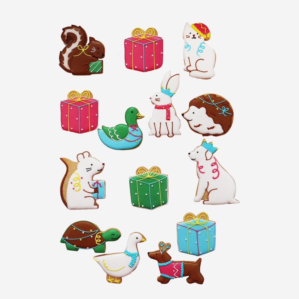 Christmas Party Animals Luxe Biscuit Tin - Biscuiteers