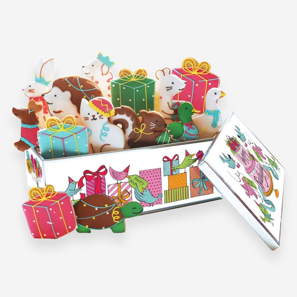 Christmas Party Animals Luxe Biscuit Tin - Biscuiteers