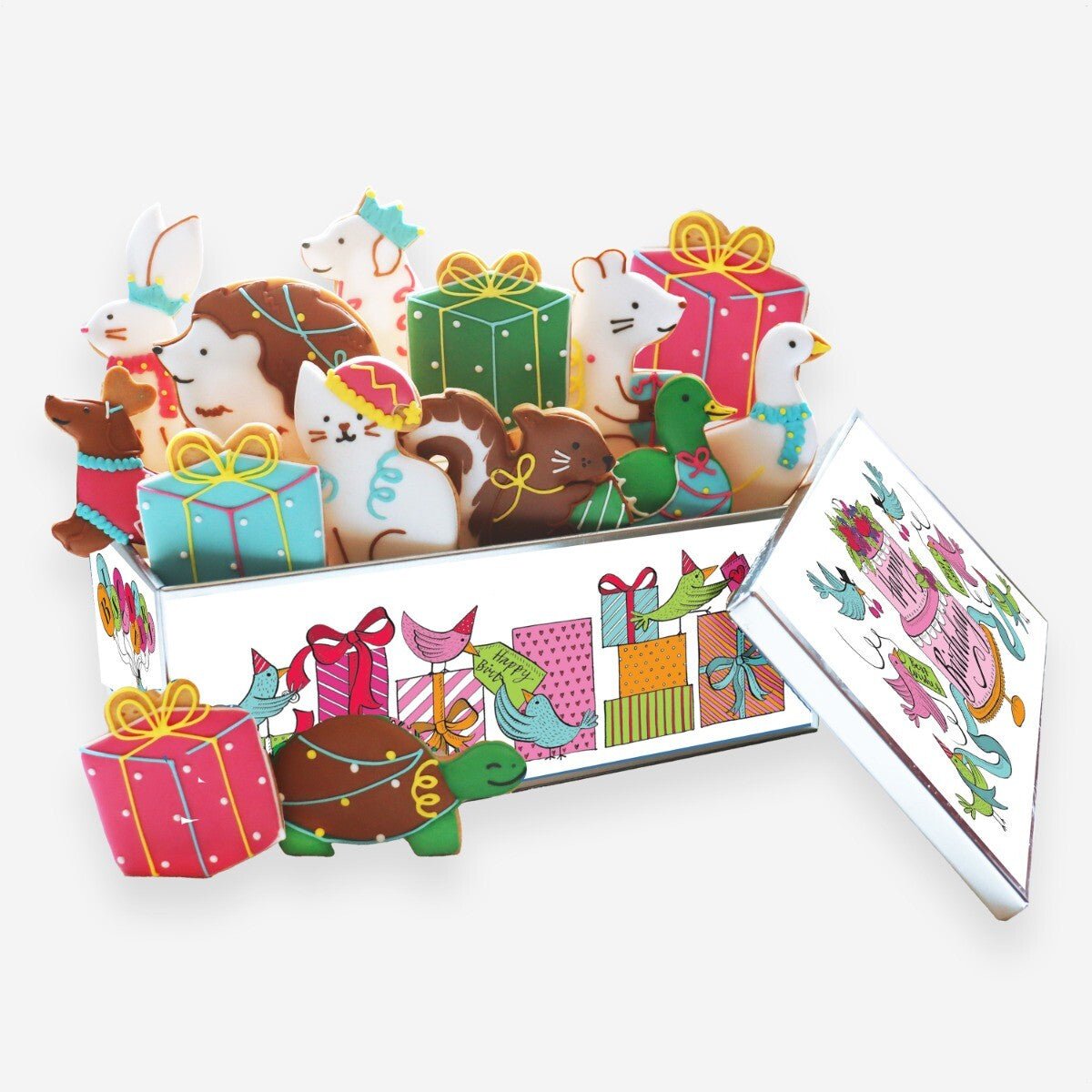 Christmas Party Animals Luxe Biscuit Tin - Biscuiteers