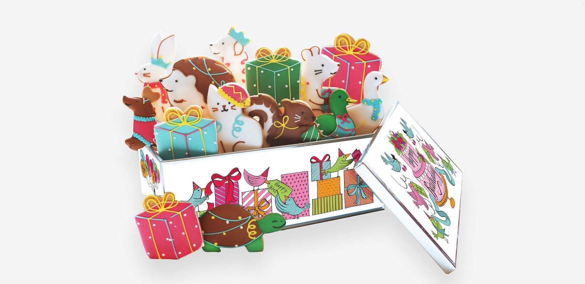 Christmas Party Animals Luxe Biscuit Tin - Biscuiteers