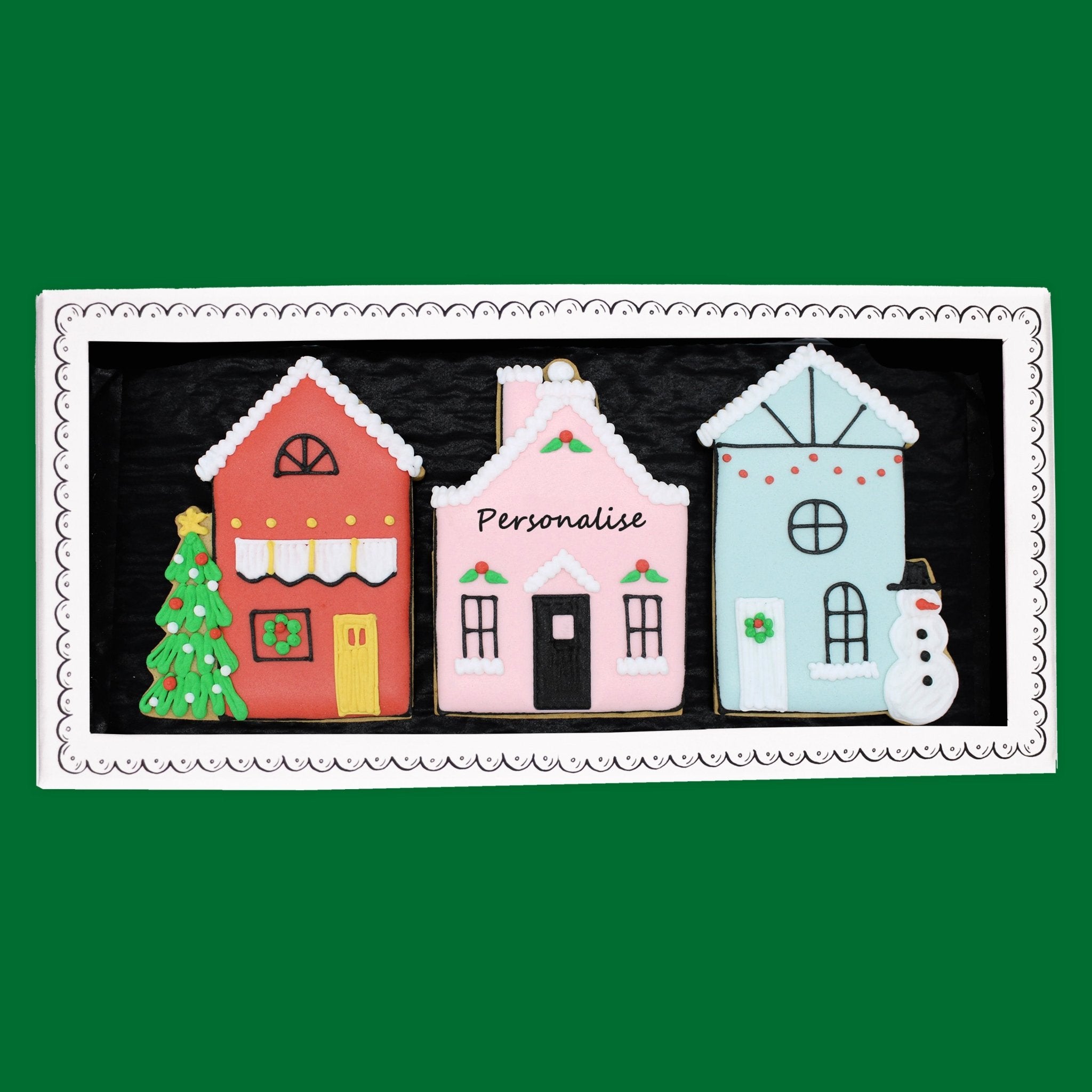 Christmas Village Letterbox Biscuits - Biscuiteers