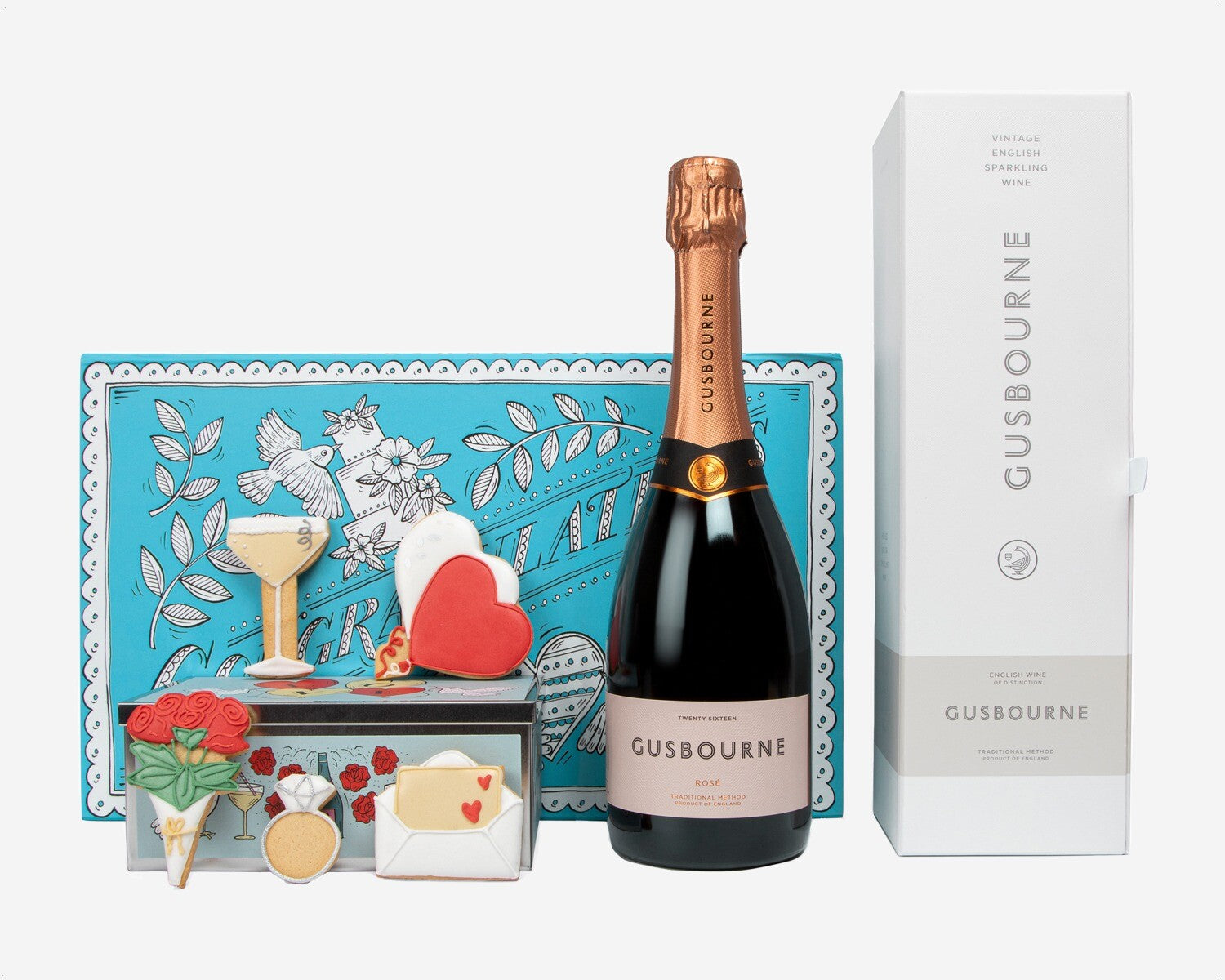 Hand-iced Engagement Luxury Gift Box with personalized biscuits, perfect for a unique wedding or engagement gift.