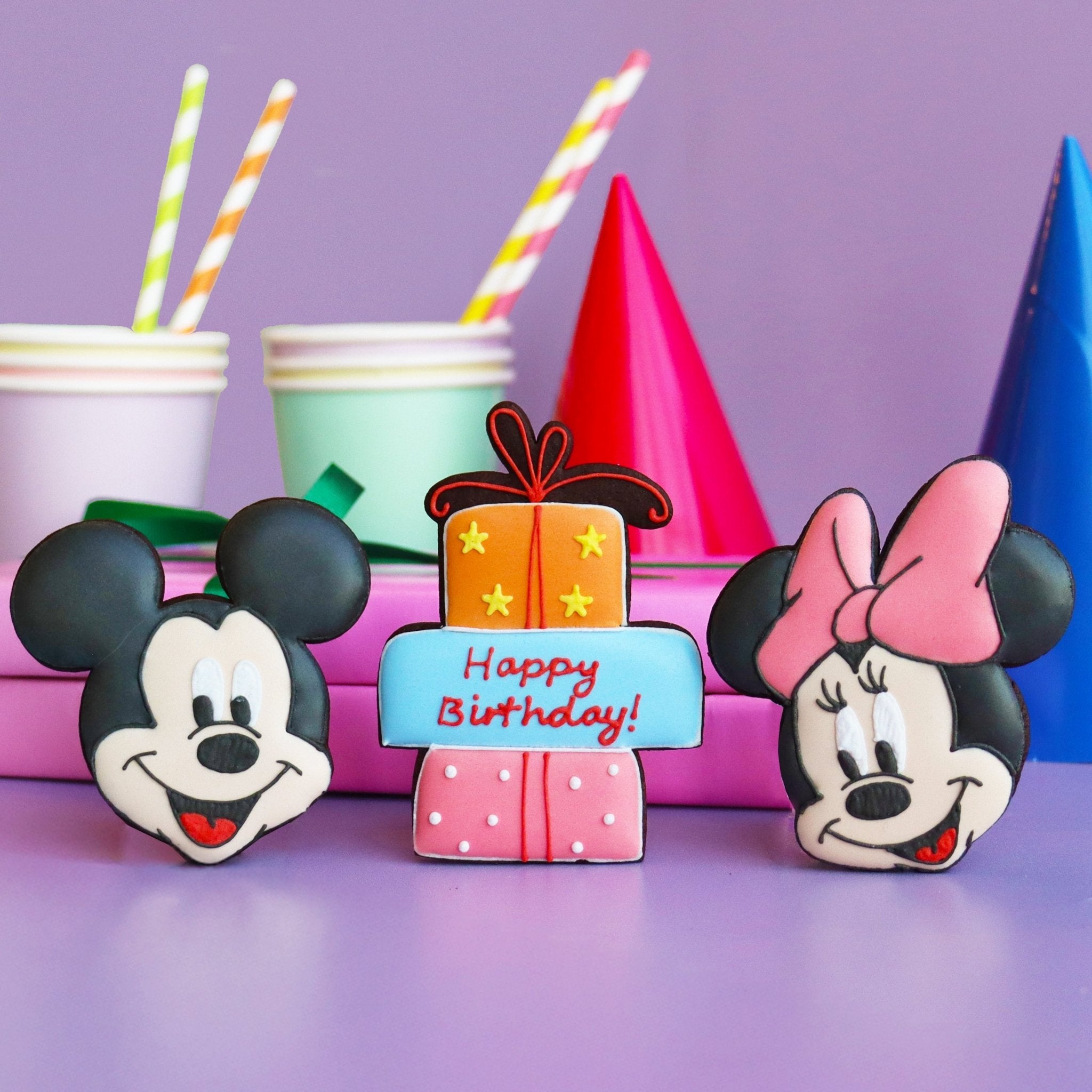 Disney Mickey & Minnie Mouse Birthday Letterbox Biscuits - Biscuiteers