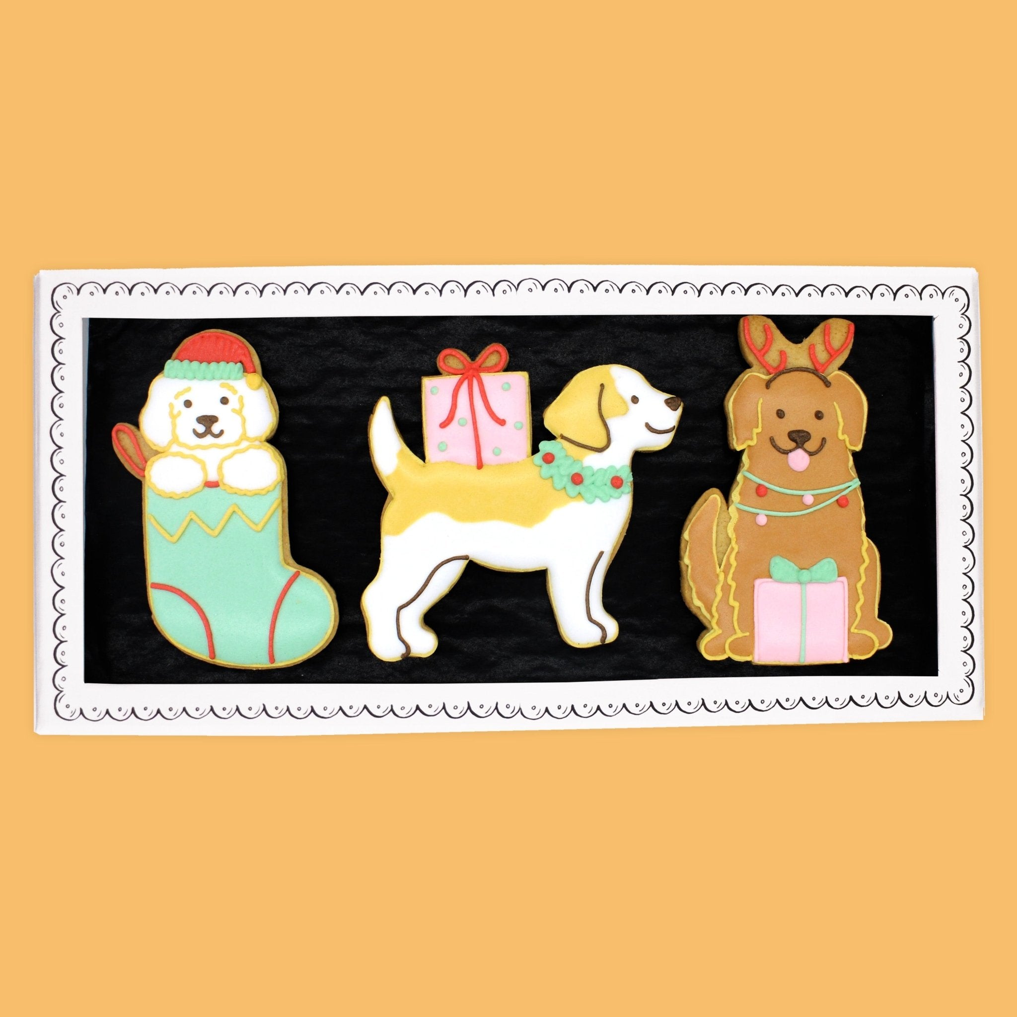 Festive Dogs Letterbox Biscuits - Biscuiteers